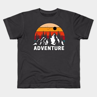 Retro Adventure Black & Orange Expedition Kids T-Shirt